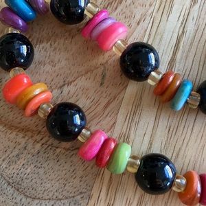 Handmade beaded necklace or bracelet colorful bohemian vibe artisan made